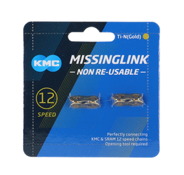 KMC 12NR Verschlussglied Ti-N Gold 2-Sets 12-fach - Produktbild - 1