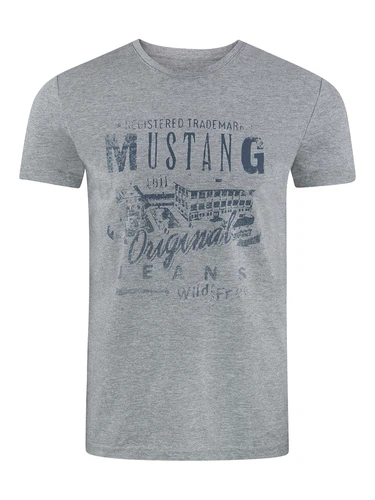 Mustang Herren T-Shirt Mustang Mehrfarbig Rundhals Regular Fit S bis 6XL