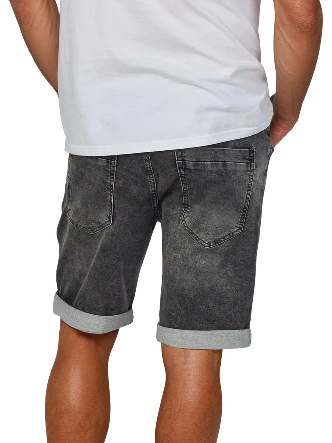 riverso Jeans Shorts Herren Stretch Kurz Kordelzug Regular Fit RIVPaul