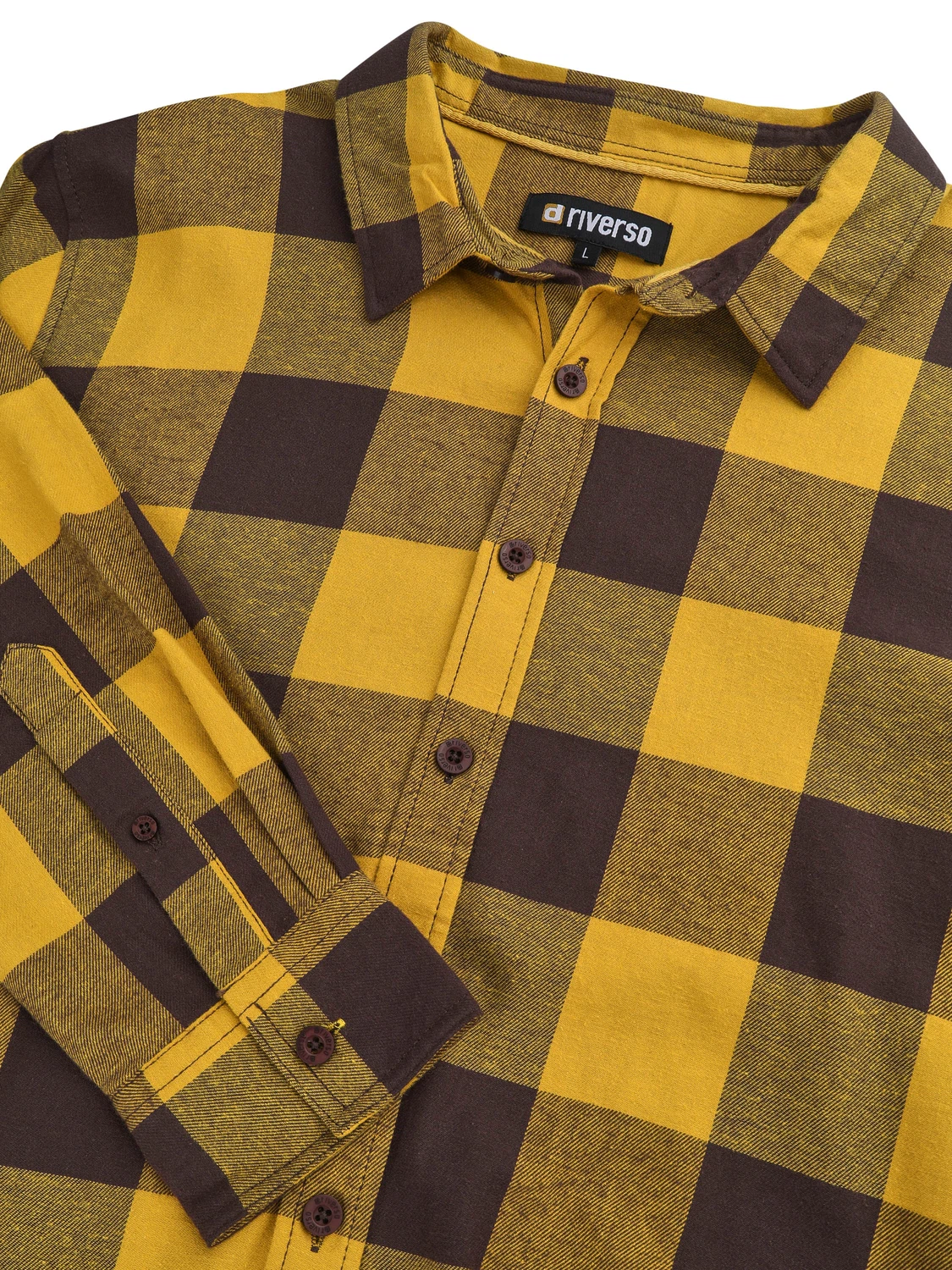 riverso Flanellhemd Herren langarm Kariert Regular Fit RIVArne