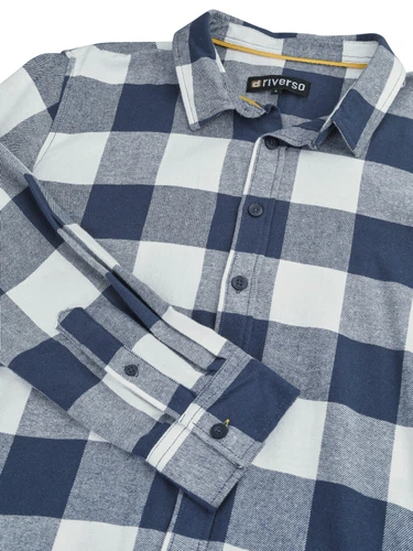 riverso Flanellhemd Herren langarm Kariert Regular Fit RIVArne