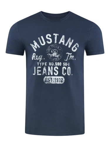 Mustang Herren T-Shirt Mehrfarbig Rundhals Regular Fit S bis 6XL