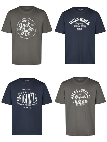 Jack & Jones Tshirt Herren Regular Fit JJLINO 4er Pack Set Pack 817848