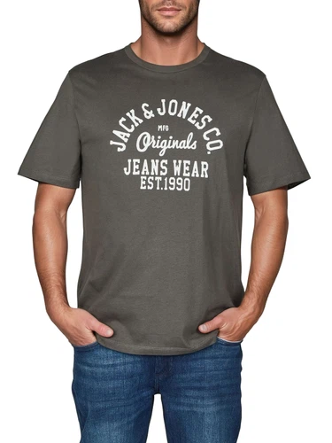 Jack & Jones Tshirt Herren Regular Fit JJLINO 4er Pack Set Pack