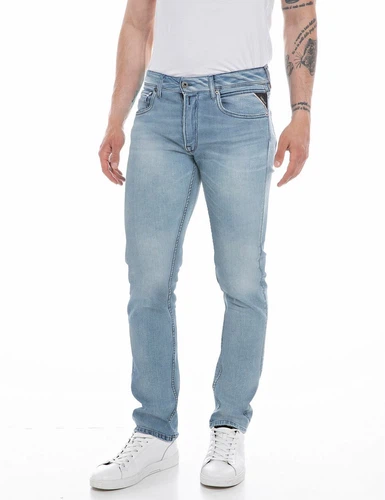 Replay Herren Jeans GROVER Straight Fit - Slim Leg - Blau - Light Blue Denim