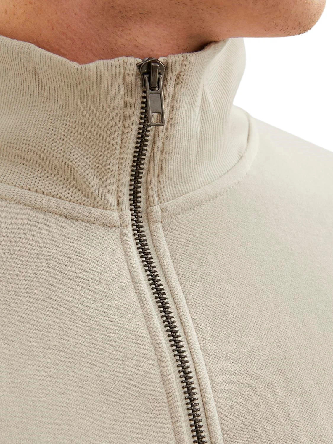 Jack & Jones Herren Stehkragen Pullover JJEBRADLEY SWEAT HALF ZIP - Relaxed Fit