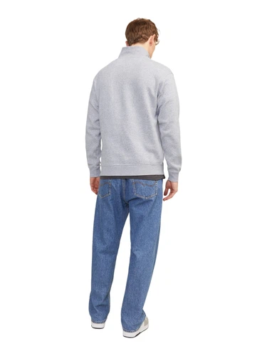 Jack & Jones Herren Stehkragen Pullover JJEBRADLEY SWEAT HALF ZIP - Relaxed Fit