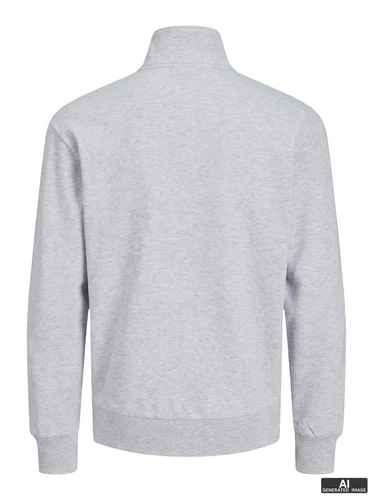 Jack & Jones Herren Stehkragen Pullover JJEBRADLEY SWEAT HALF ZIP - Relaxed Fit