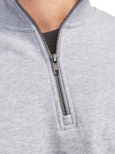 Jack & Jones Herren Stehkragen Pullover JJEBRADLEY SWEAT HALF ZIP - Relaxed Fit