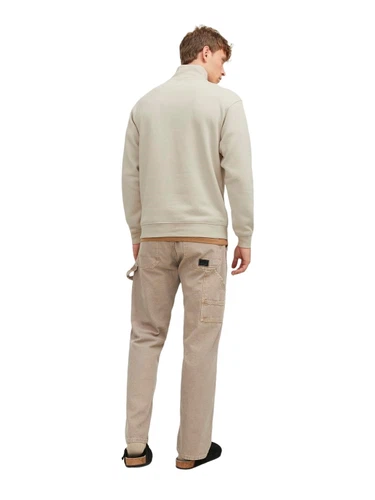 Jack & Jones Herren Stehkragen Pullover JJEBRADLEY SWEAT HALF ZIP - Relaxed Fit