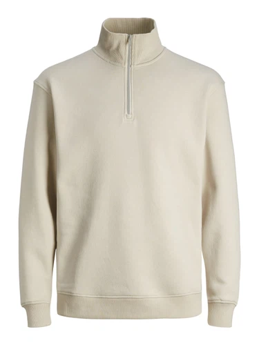 Jack & Jones Herren Stehkragen Pullover JJEBRADLEY SWEAT HALF ZIP - Relaxed Fit