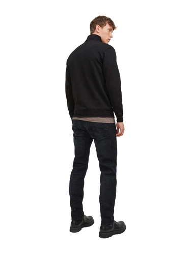Jack & Jones Herren Stehkragen Pullover JJEBRADLEY SWEAT HALF ZIP - Relaxed Fit