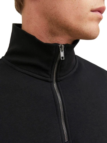 Jack & Jones Herren Stehkragen Pullover JJEBRADLEY SWEAT HALF ZIP - Relaxed Fit