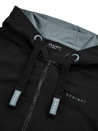 DENIMFY Sweatjacke Herren mit Kapuze Reißverschluss Regular Fit DFLeo