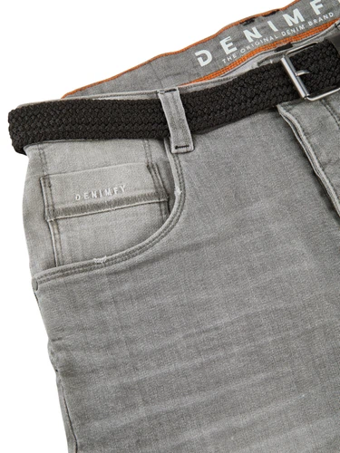 DENIMFY Jeans Shorts Herren mit Gürtel Stretch Kurz Regular Fit DFBo