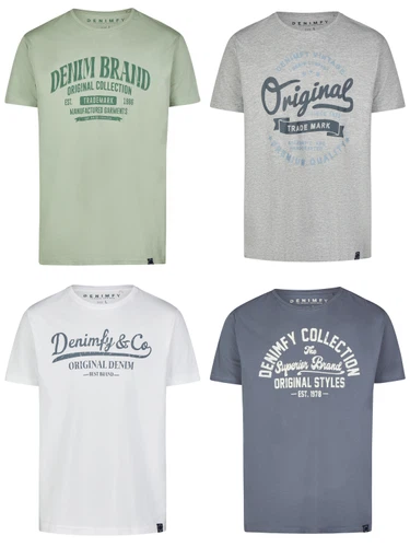 DENIMFY Tshirt Herren Baumwolle Regular Fit DFNuri 4er Pack Set