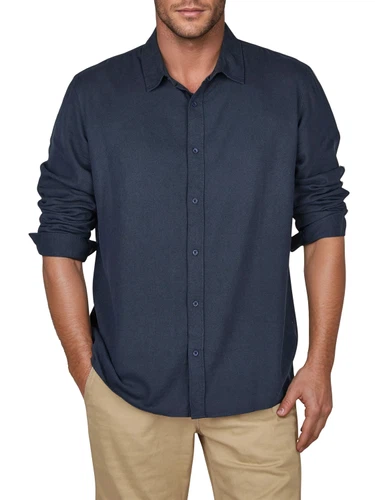 riverso Leinenhemd Herren Langarm Regular Fit RIVFabrizio