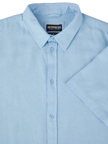 riverso Leinenhemd Herren Kurzarm Regular Fit RIVEmilio