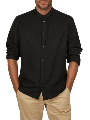 DENIMFY Leinenhemd Herren Langarm Regular Fit DFJesper