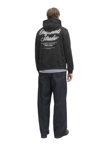 Jack & Jones Herren Hoodie Kapuzenpullover JORNORREBRO TYPO BACK SWEAT HOOD - Relaxed Fit