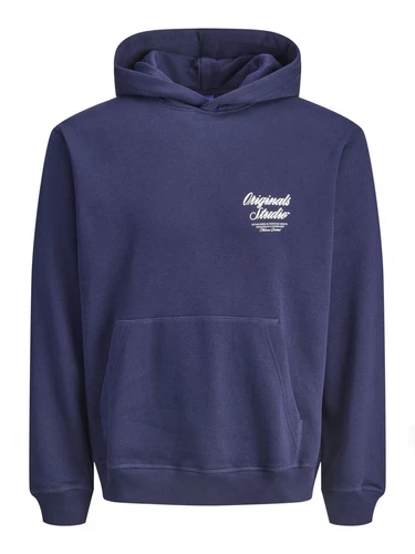 Jack & Jones Herren Hoodie Kapuzenpullover JORNORREBRO TYPO BACK SWEAT HOOD - Relaxed Fit