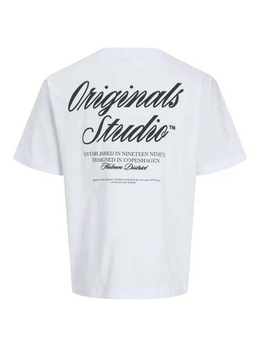 Jack & Jones Herren Rundhals T-Shirt JORNORREBRO TYPO TEE SS CREW NECK - Relaxed Fit