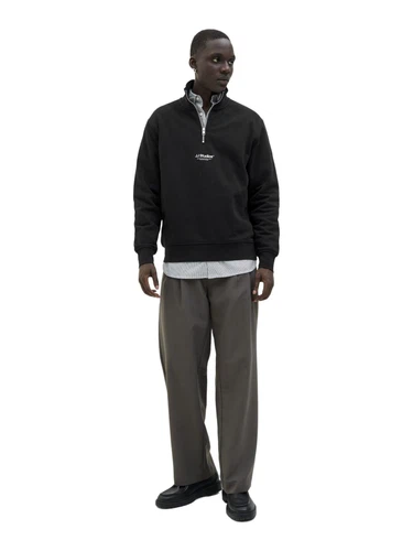 Jack & Jones Herren Sweatshirt JJESOHO SWEAT QUARTER ZIP - Relaxed Fit
