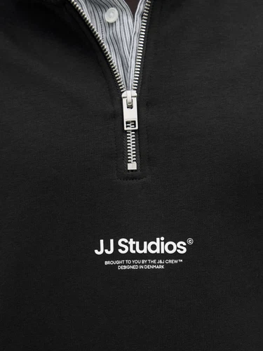 Jack & Jones Herren Sweatshirt JJESOHO SWEAT QUARTER ZIP - Relaxed Fit