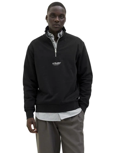 Jack & Jones Herren Sweatshirt JJESOHO SWEAT QUARTER ZIP - Relaxed Fit