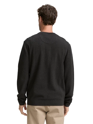 Tom Tailor Herren Rundhals Pullover STRUCTURED CREWNECK KNIT - Regular Fit