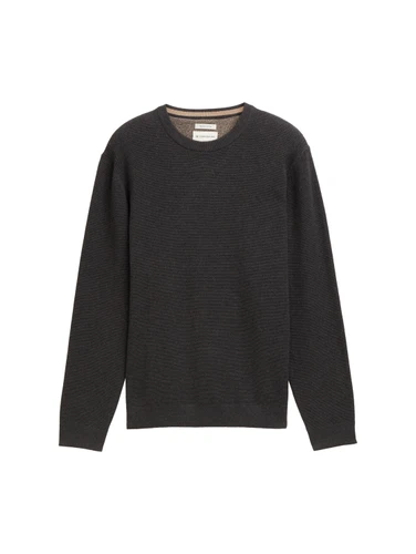 Tom Tailor Herren Rundhals Pullover STRUCTURED CREWNECK KNIT - Regular Fit