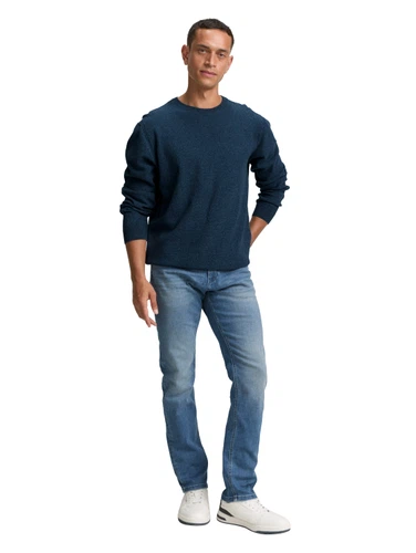 Tom Tailor Herren Rundhals Pullover STRUCTURED CREWNECK KNIT - Regular Fit
