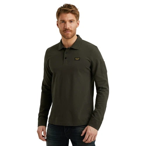PME Legend Herren Poloshirt LONG SLEEVE POLO AMERICAN CLASSIC - Regular Fit