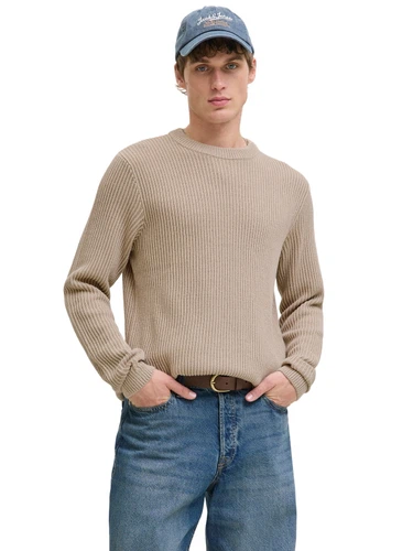 Jack & Jones Herren Rundhals Strickpullover JJEDOVER KNIT CREW NECK - Regular Fit