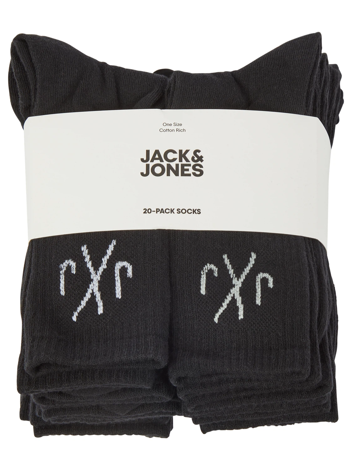 Jack & Jones Tennissocken Herren Schwarz Weiß One Size JACDIRECT TENNIS SOCK 20er Pack