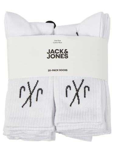 Jack & Jones Tennissocken Herren Schwarz Weiß One Size JACDIRECT TENNIS SOCK 20er Pack