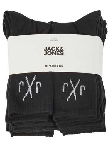 Jack & Jones Tennissocken Herren Schwarz Weiß One Size JACDIRECT TENNIS SOCK 20er Pack