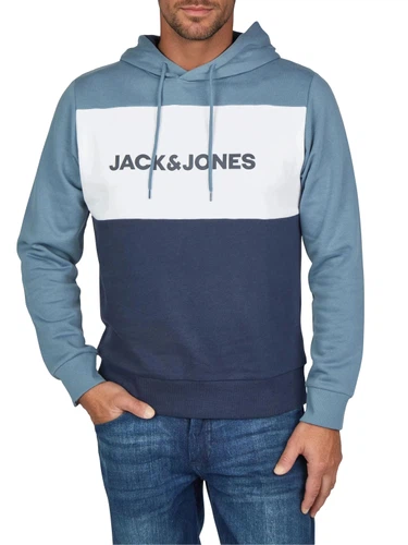 Jack & Jones Hoodie Herren mit Druck JWHLOGO BLOCKING Regular Fit