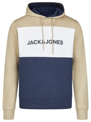 Jack & Jones Hoodie Herren mit Druck JWHLOGO BLOCKING Regular Fit