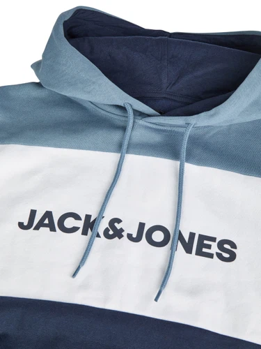 Jack & Jones Hoodie Herren mit Druck JWHLOGO BLOCKING Regular Fit