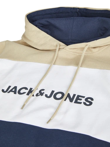 Jack & Jones Hoodie Herren mit Druck JWHLOGO BLOCKING Regular Fit