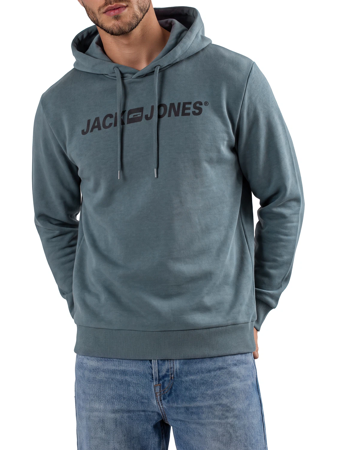 Jack & Jones Hoodie Herren mit Druck JJMORTY Regular Fit