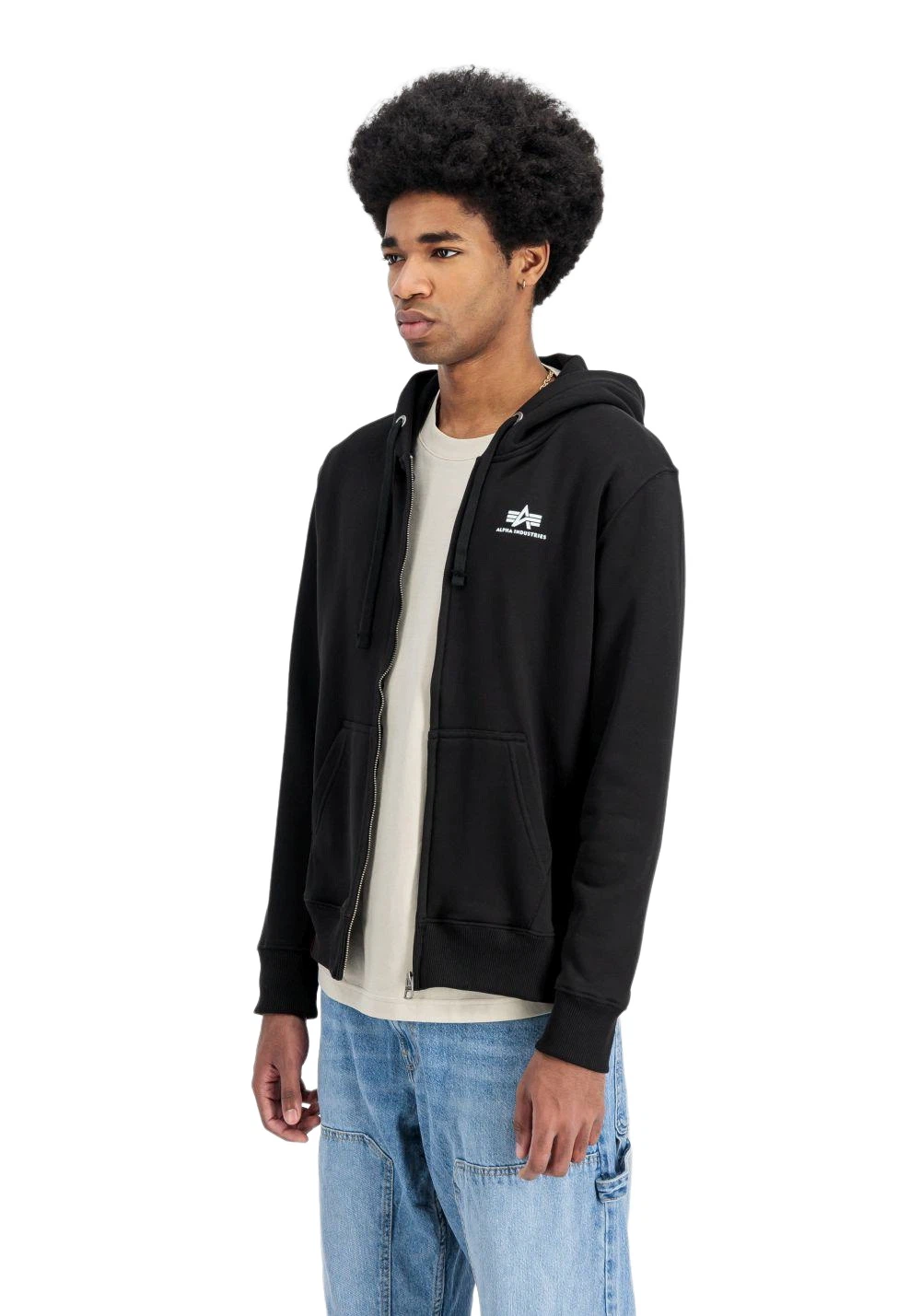 Alpha Industries Herren Zip Hoodie Kapuzenpullover BASIC SMALL LOGO - Regular Fit