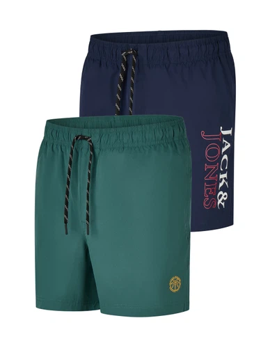 Jack & Jones Badehose Herren lang Regular Fit Badeshorts 2er Pack JPSTMAUI SWIM MIX