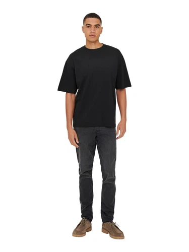 Only & Sons Herren Rundhals T-Shirt  ONSCASPIAN AIRFLEX BOXY - Relaxed Fit