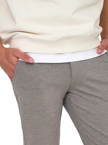 Only & Sons Herren Chino Hose ONSMARK SLIM DITSY - Slim Fit - Braun
