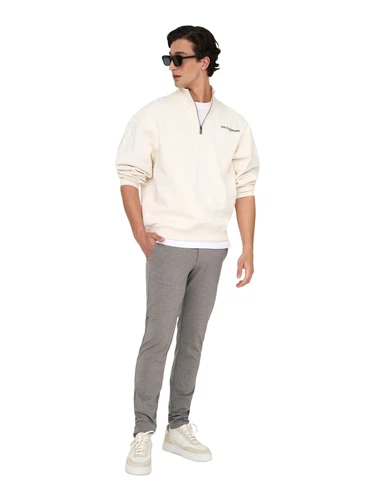 Only & Sons Herren Chino Hose ONSMARK SLIM DITSY - Slim Fit - Braun