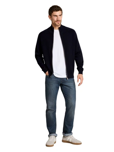 Tom Tailor Herren Strickjacke BASIC ZIP JACKET KNIT - Regular Fit