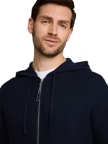 Tom Tailor Herren Strickjacke STRUCTURED HOOD JACKET KNIT - Regular Fit