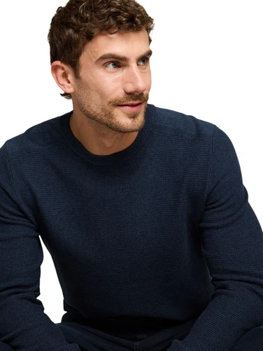Tom Tailor Herren Rundhals Pullover MOULINE STRUCTURED CREW NECK KNIT - Regular Fit